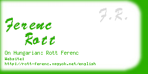 ferenc rott business card